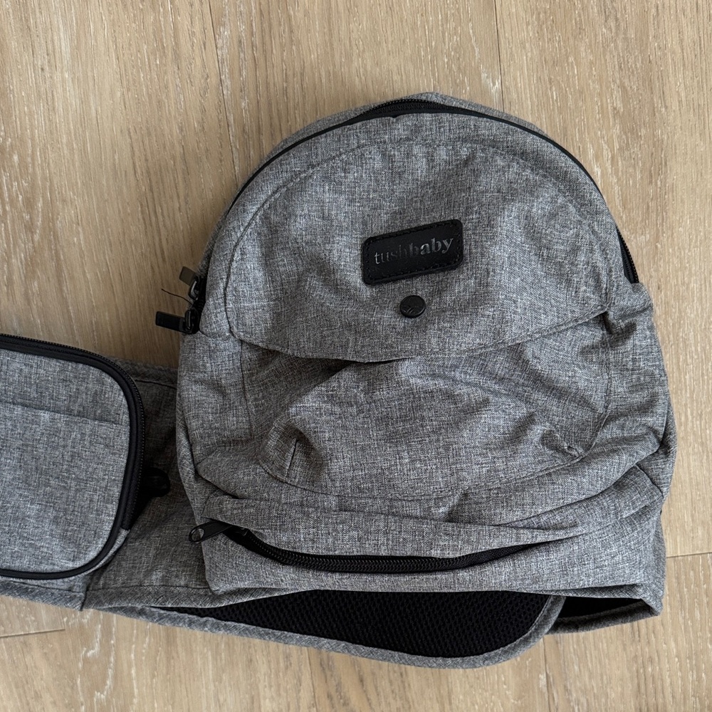 Gray tush baby waist carrier hip seat